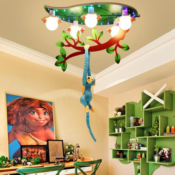 Children's bedroom decor led lights for room indoor chandelier monkey lamp(WH-MA
