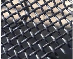 China Manganese steel sieve, plain weave, black steel crimped wire mesh, construction, mining filtration, aquaculture pr wholesale
