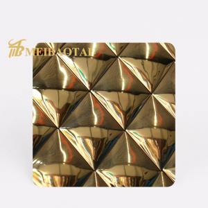 China SS304 201 Gold Mirror Embossed Stainless Steel Color Sheet Decoration Wall wholesale