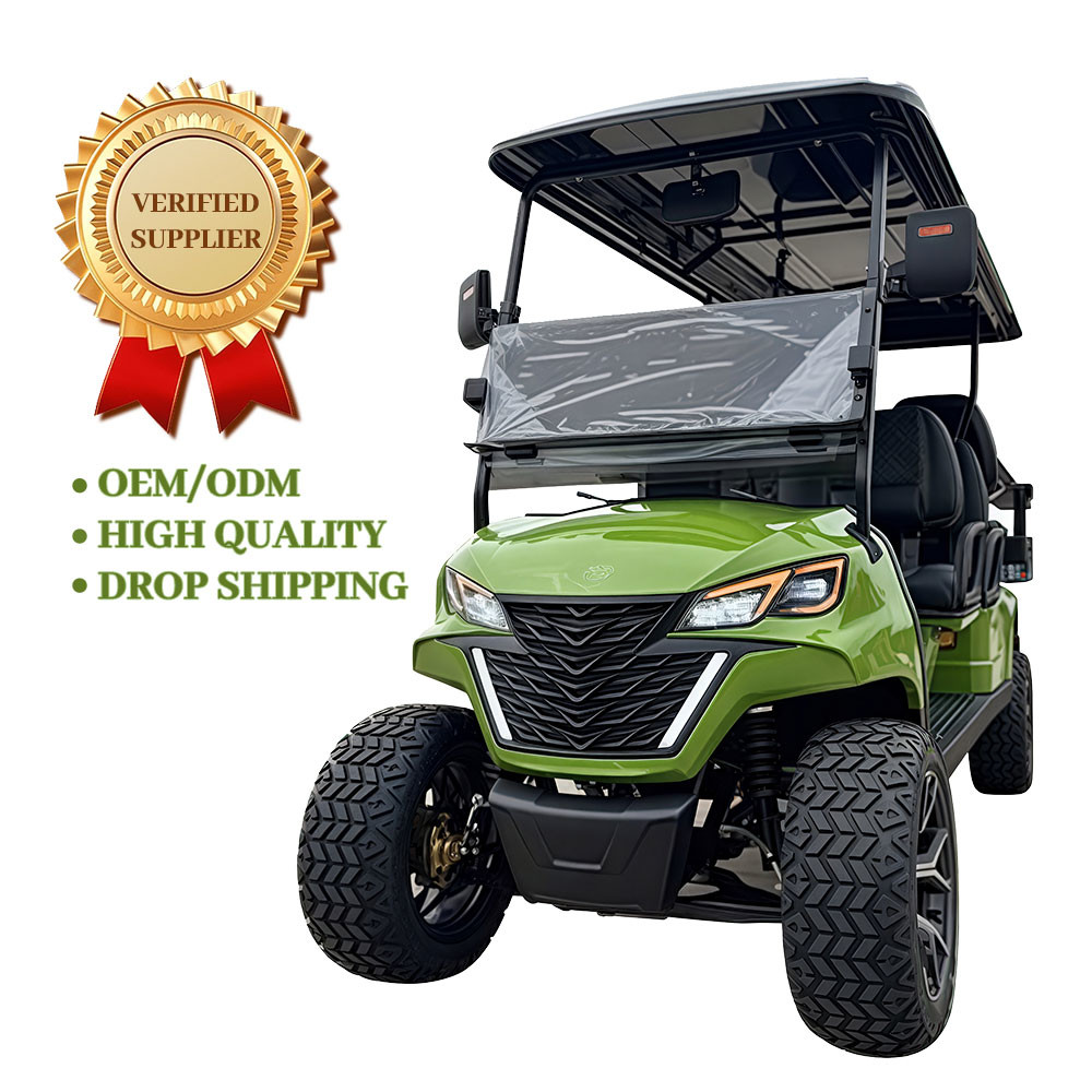 Street Legal 48V Electric Manual Big Wheel Golf Cart 6 Seats Forward Facing Speed Control Turn Signal Arm Switch With Lithium