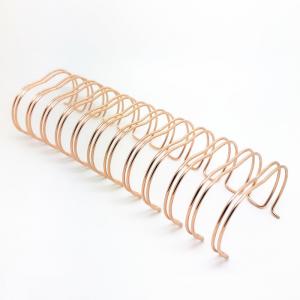 China 1.4mm Thick Rose Gold Coil Rose Gold Metallic Binding Spiral Wire Twin Loop on sale