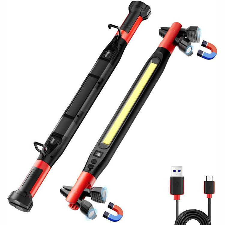 LED Magnetic Tape Double Hook Foldable Rotating Work Lamp Outdoor COB Flashlight Charging Long-lasting Emergency Light