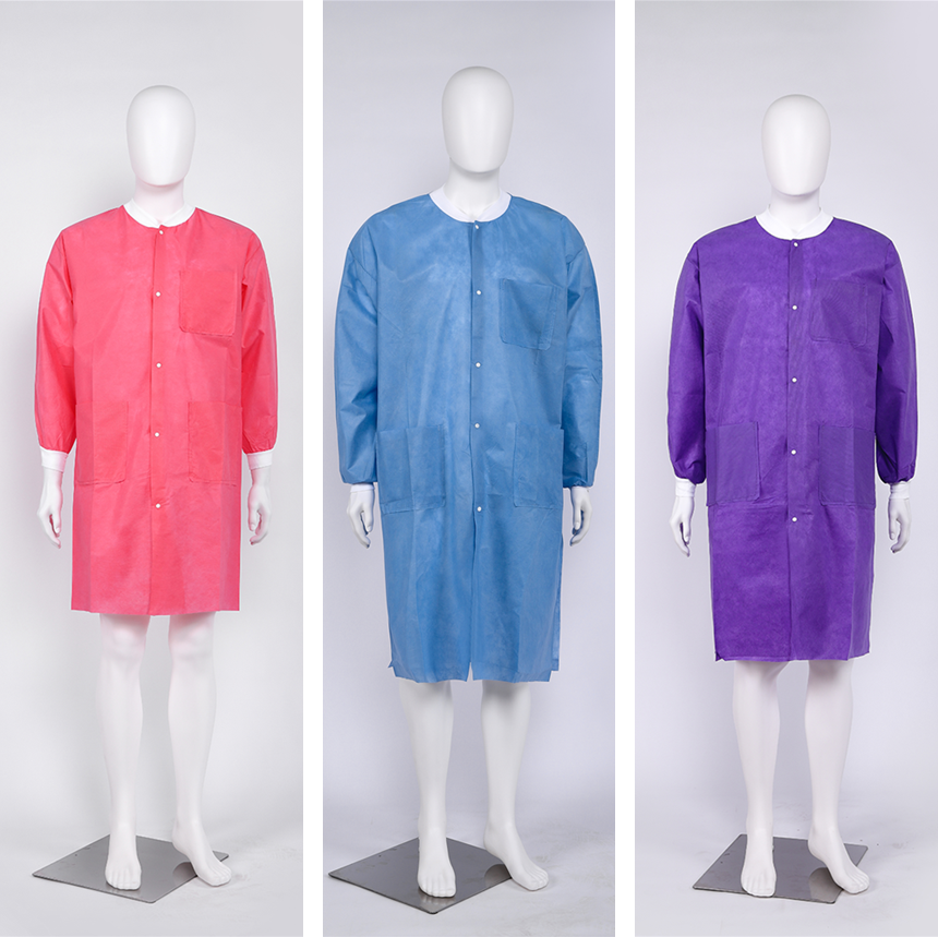 OEM disposable lab coat antistatic lab coats with collar