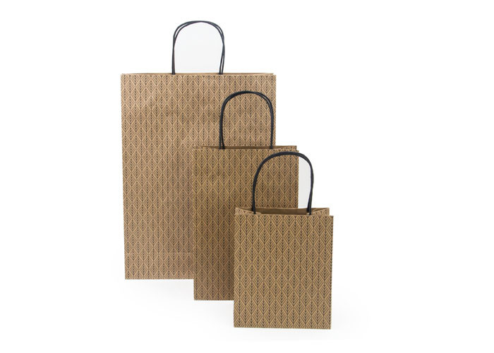 Reusable Luxury Christmas Packaging , Natural Brown Christmas Gift Bags