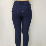 Womens Horse Riding Pants Navy Blue Front Pocket Full Seat Silicone Grip