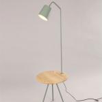 Standing LED iron tripod floor lamp for sitting room Studio wooden floor lamp(WH