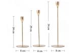 Home Decor Gold Color OEM Brass Taper Candle Holders Gift Set For Wedding Party
