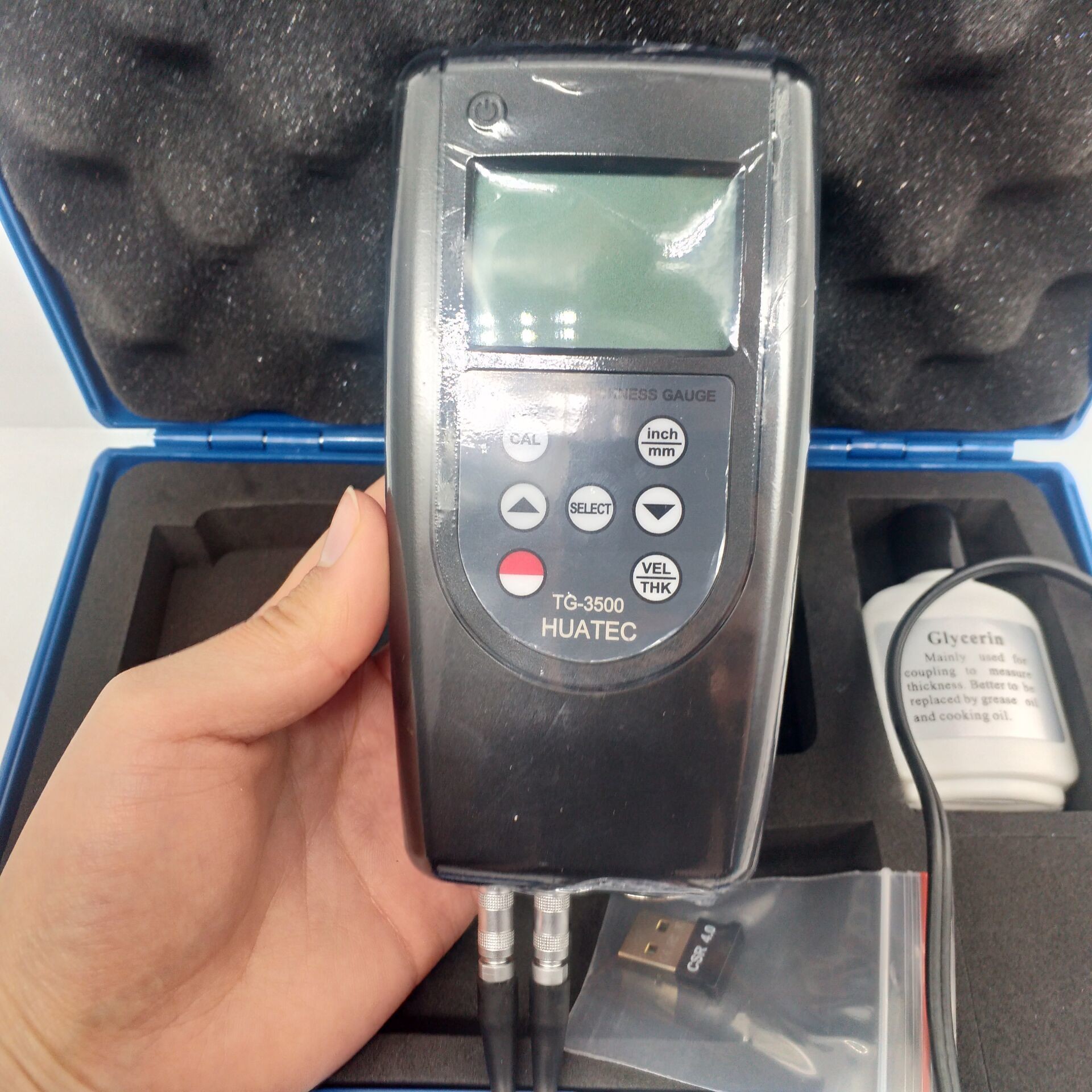 400mm Bluetooth Ultrasonic Wall Thickness Gauge For metal glass and Plastic