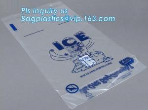 China ECO FRIENDLY ICE PACK BAGS, ECO GREEN PACKAGING, BIO ICE BAG, disposable drawstring top crystal clear ice plastic bag, wholesale