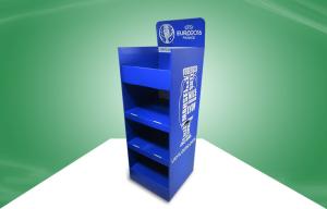 China Four Shelves POS Cardboard Displays Blue Assembly Floor Display Stands wholesale