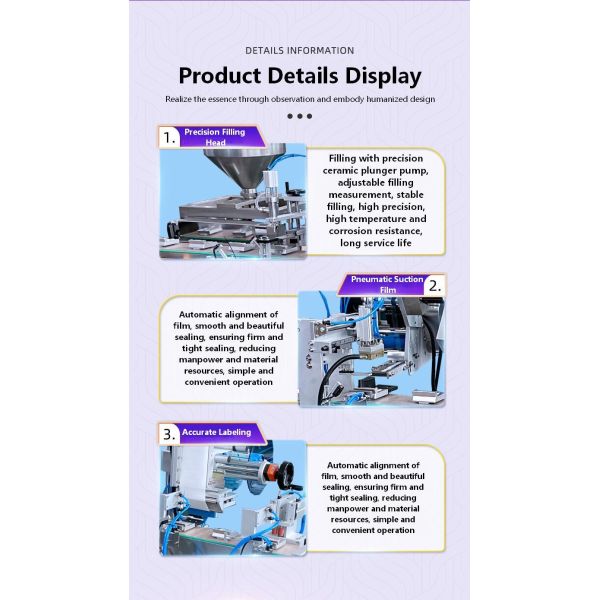 Customized Fully Automatic Customized Single Head Sealing Film Labeling and Filling Machine CH-GZ05