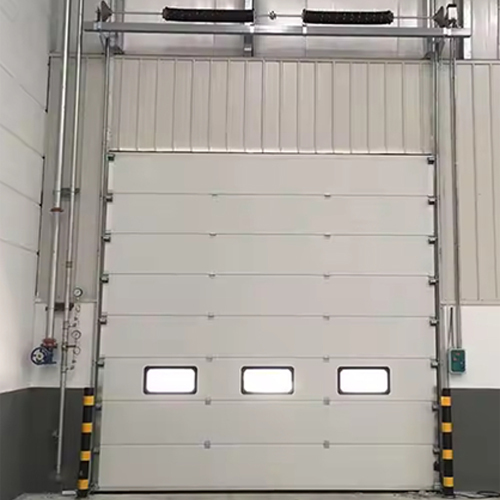 Automatic Windproof Industrial Sectional Overhead Door Including Pedestrian Window For Warehouse Loading Docks