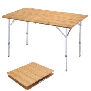 China 120*70cm Tabletop Patio Garden Bamboo Aluminum Folding Table for Picnic Camping Dinning wholesale