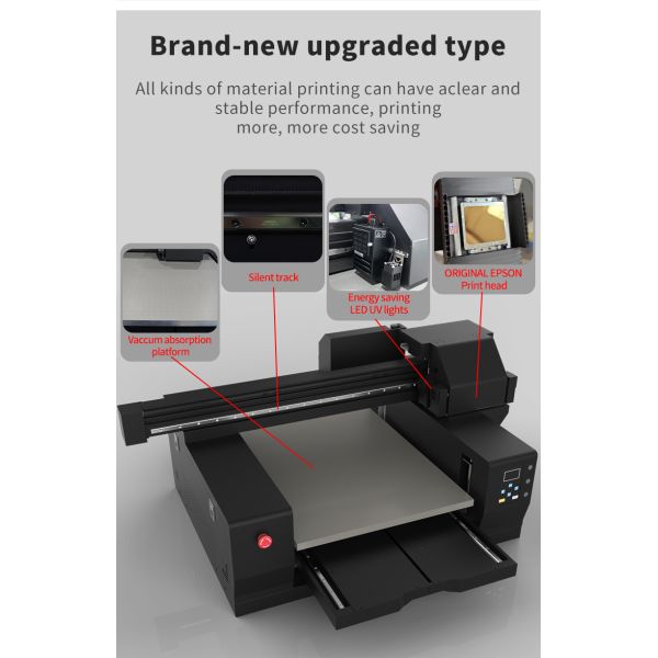 KECAI 6090 UV Flatbed Printer A1 Size Multi-Color UV Printer for Acrylic Glass Wood Phone Case Logo Printing