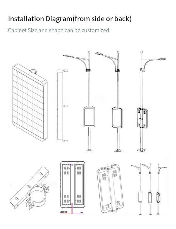 Waterproof IP65 Street Light Pole LED Display For Advertising