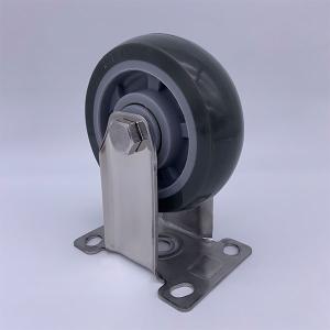 China Solid Polyurethane Stainless Steel Trolley Caster Wheels 5 Inch wholesale