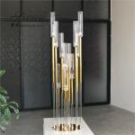 New Design Crystal Candelabra 12 Arms Tall Wedding Decoration Gold Wedding