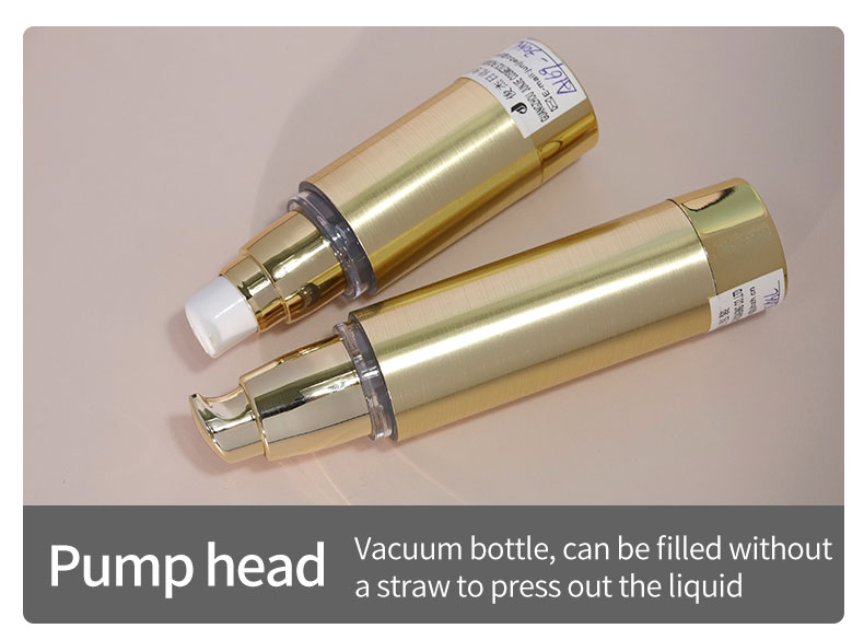 Empty Luxury Airless Pump Bottle 30ml 50ml Cream Vacuum Bottle Brushed Metal Replacement