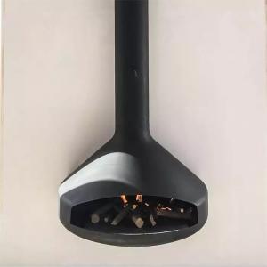 China Black Coated Indoor Heater Wall Mounted Wood Hanging Suspended Fireplace on sale