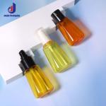 PET Clear Lotion Bottle Cosmetic Hair Oil Empty Bottle 70ml With Black Pump Head