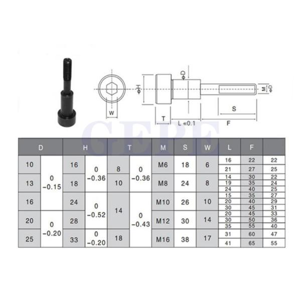 Mold C Type Puller Bolts HRC25-HRC35 45# Steel Material GB Standard