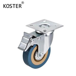 China Blue Plastic Shopping Trolley Industrial Rotating Wheel with 75mm/100mm/125mm Diameter wholesale