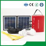 Solar lighting kits with FM radio, mini solar lighting system with phone charger