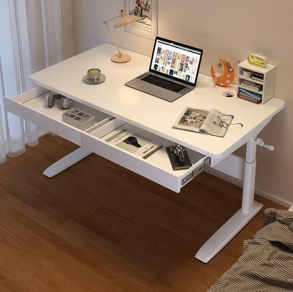 2023 CEO Office Furniture White Wooden Desk with Storage Table and Sit Standing