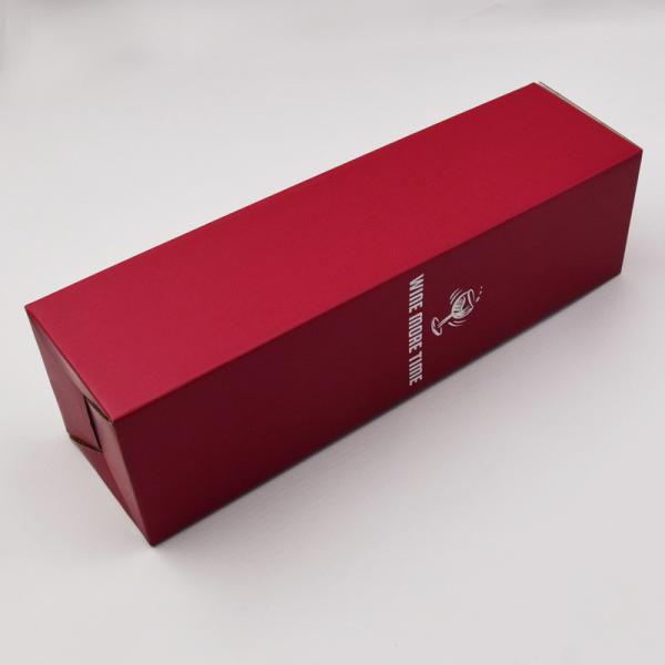 Collapsible One Piece Single Wine Bottle Gift Box Mailer Shipping Box