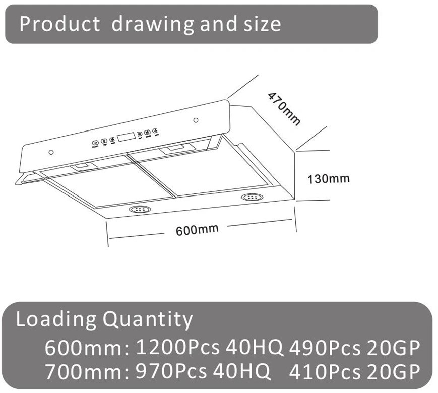 Cooking Appliances Wall Mounted Slim Recirculating Range Hood