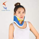 Emergency cervical collar free size blue yellow color rigid collar brace China
