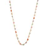 Multicolor Beaded 14K Gold-Plated Chain Link Necklace with Butterfly/Flower