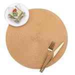 Blue PVC Golden Round Christmas Dining Table Place Mat for Dining Room and