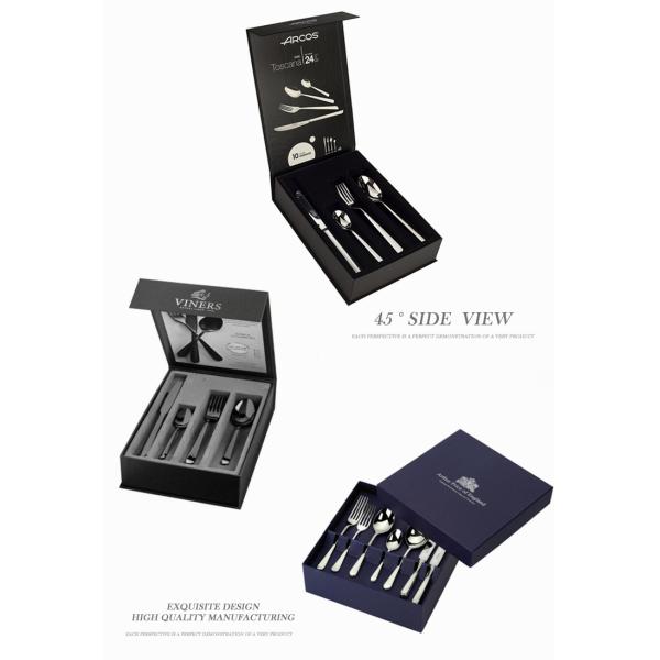 Custom Logo Printed Empty Spoons Forks Knives Cutlery Set Packaging Gift Box