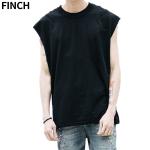 Casual Mens Sleeveless T Shirts , Round Neck Sports T Shirts Customized Colors