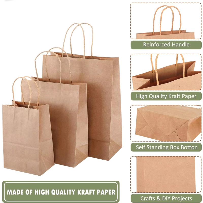 Biodegradable Compostable Leakproof Food Grade Flat Recyclable Kraft Paper Bag