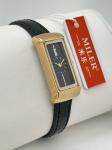 Chic Quartz Mens Black Leather Watch Fashionable 30 Meters Water Resistance