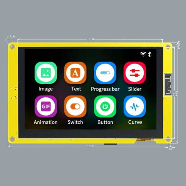 IPS Display Type 5.0 Inch Smart Display Screen For ESP32-S3 HMI 8M PSRAM 16M Flash