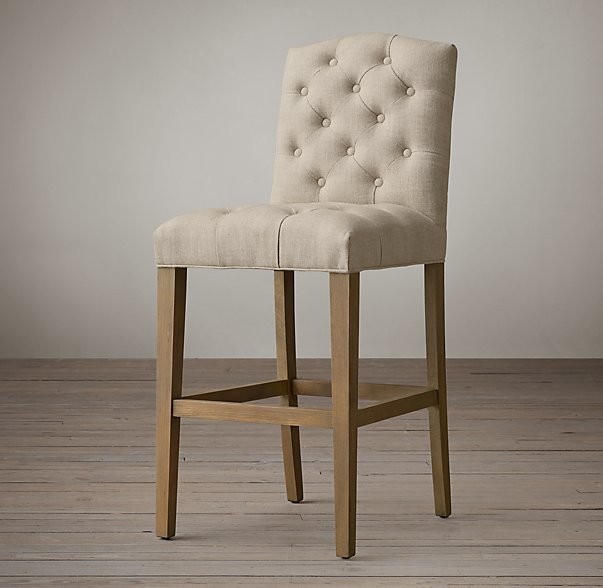 Hot Sale of replica bar stools，with oak wood and linen fabric make