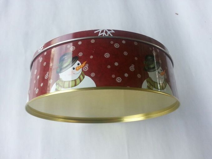 Cylinder Cookie Tin Container Vintage Tin Canisters Holiday Christmas Tin Boxes