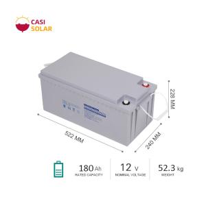 China 180Ah Deep Cycle Gel Battery Valve Regulated Lead Acid 12v wholesale