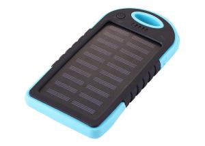 China Blue Waterproof Solar Charger For Android Phone 4000mAh With 5pcs Led Light wholesale