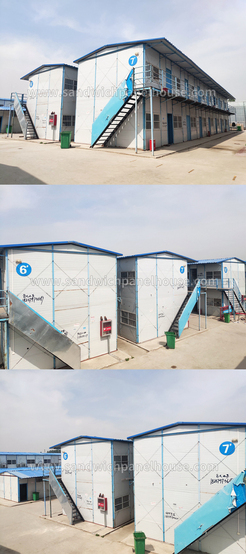 Construction Site Small Prefab Houses Good Weather Resistance Rainproof