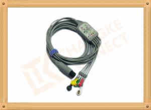 China 6 Pin One Piece Reusable ECG Patient Cable 5 Lead Defib , PVC Insulation wholesale