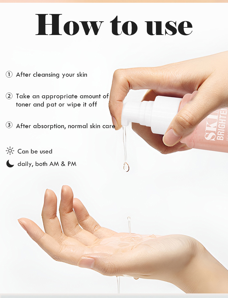 OEM Private Label Hyaluronic Acid Facial Toner Moisturizing Brightening Anti-Wrinkle for Dark Skin Whitening Feature