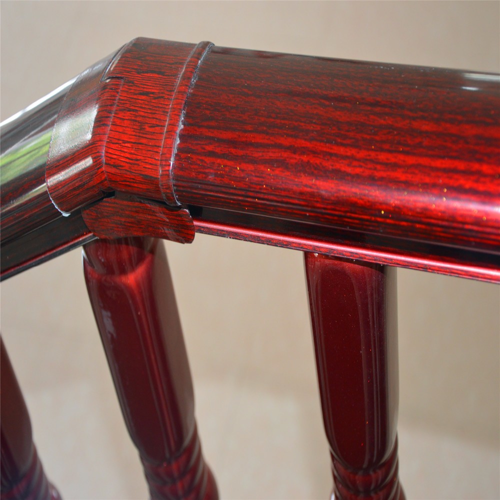 Indoor Decoration Aluminum Industrial Profile Wooden Grain Classic Aluminum Handrail