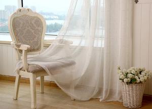 China Linen Yarn Blending Pure White Bathroom Window Curtains With Different Size wholesale