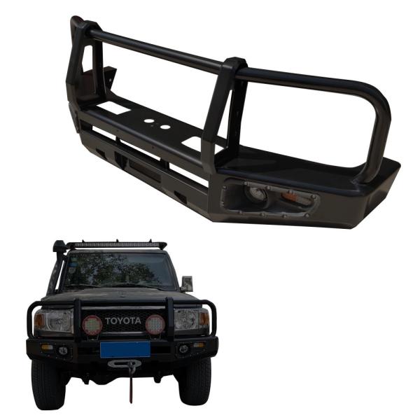 Black Customized Rear Bumper Offroad Steel for Toyota Land Cruiser LC79 Powder