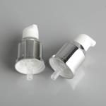 Shiny Silver Aluminum Cosmetic Pump 18mm 20mm 24mm for 20/410 White Plastic