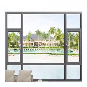 China Horizontal Opening Pattern Broken Bridge Aluminum Window Waterproof Fireproof wholesale